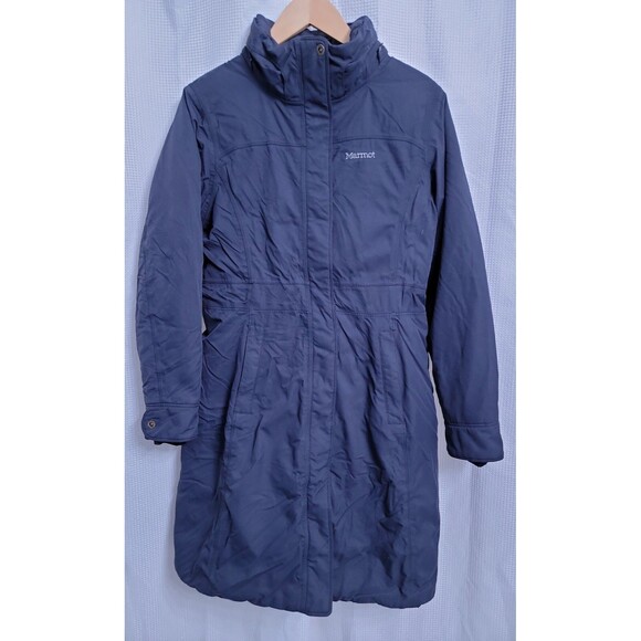 Marmot 650 Fill Goose Down Navy Coat Parka Women's MEDIUM - Picture 1 of 9